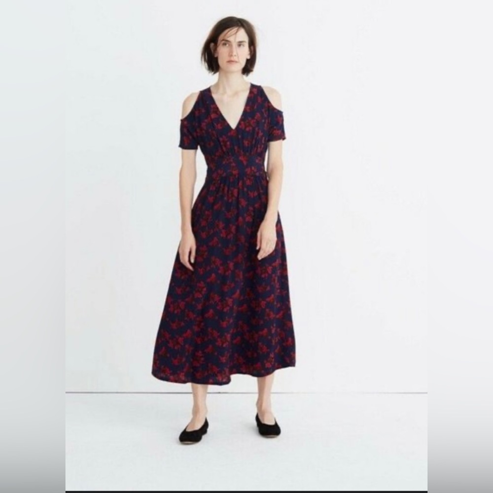 Madewell x No.6 -  100% silk maxi dress with shoulder cutout